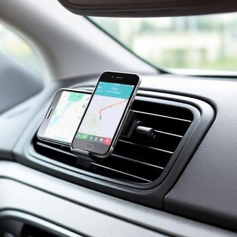 Ultra-Thin Universal Magnetic Car Vent Phone Mount - In use